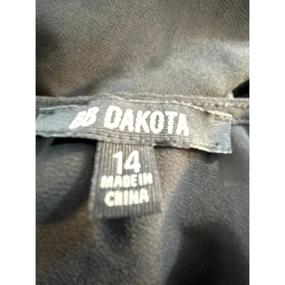 BB Dakota Womens Coctail Dress Zip Back Lined Black 3/4 Sleeve Sheer Size14 NWOT - Picture 3 of 5
